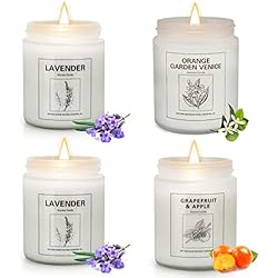 Amorxiao Velas Perfumadas Juego de 4 Piezas, 200g cada Cera de Soja para Aromaterapia, Aromática Regalo para Navidad Día de San Valentín Día de la Madre Cumpleaños