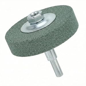QWORK® Grinding Wheel Adapter and Grinding Stone for Drill, Change Electric Drill into Grinding Machine, 75mm OD 10mm ID Green Suitable for Metal Matte Polishing