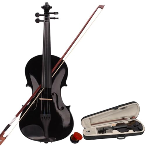 mediandian General 4/4 Professional Wood Acoustic Cello Beautiful Varnish Finishing+ Case + Bow + Rosin for Beginner (Natural) Beginner Musical Instruments (Black)