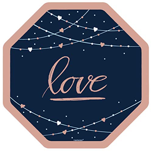 Love Design Metallic Octagonal Paper Plates - 10