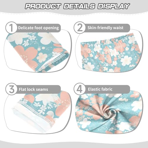 KLL Floral Lace Toddler Girls Cotton Leggings Stretchy Full Length Activewear Sports3