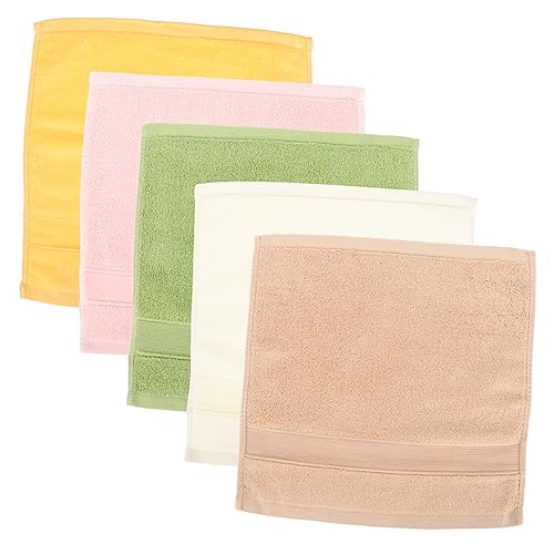 Milisten 5 Piezas Toallas de Saliva Bebés Toallas Cuadradas de Suave y Absorbente Comer y Limpiar Boca