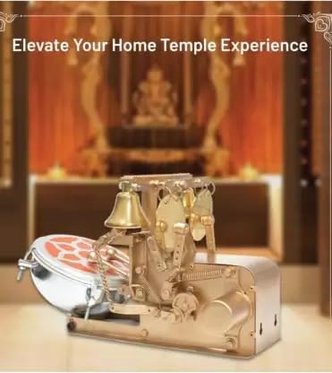 Akshar Tabla Mart Automatic mini electric aarti machine For Home and Temples Nut & Bolts Dholak (Gold) - Image 2 thumbnail