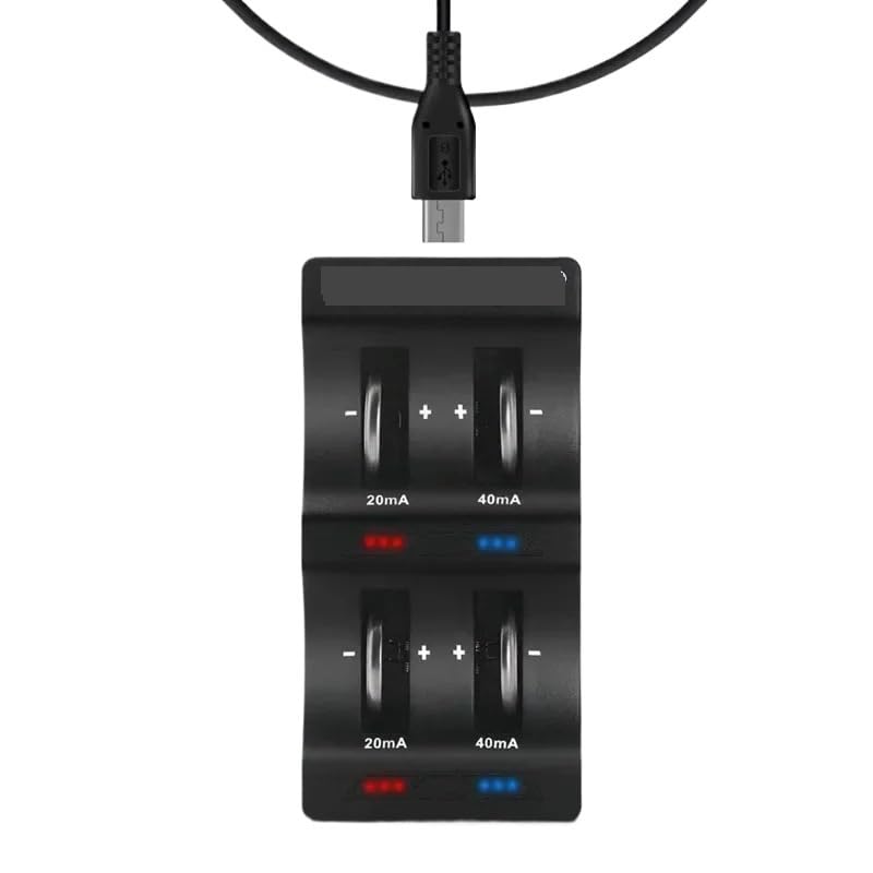 Caricabatteria A Pulsante A 4 Slot 3,6 V E Interfaccia USB For LIR2032/2025/2016/1632/1620/2477/2430/2440/2450