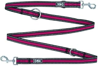 DDOXX Odblaskowa smycz dla psów, z siateczką Air-Mesh, 3-stopniowa regulacja, odporna na ugryzienia, dla wszystkich rozmiarów psów, rozmiar M (czerwona), 2 x 200 cm