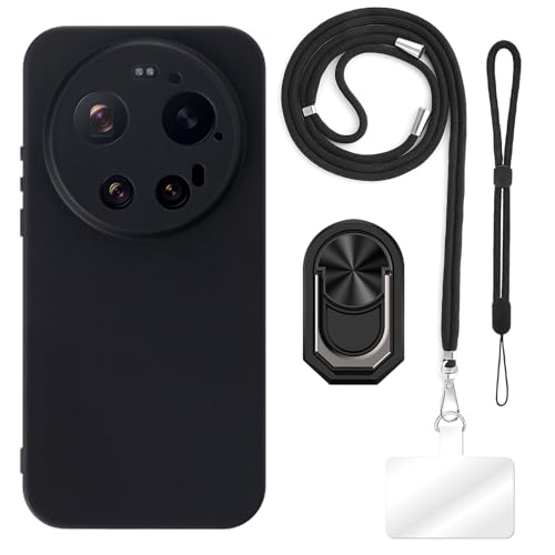 ESACMOT [4 in 1] �P�[�X Leica Leitzphone Powered by Xiaomi 5G �Ƃ̌݊�������A�X�g���b�v�A���X�g�o���h�A�����O�t���A�ϏՌ��ی�J�o�[���s�p�Z�b�g (�u���b�N�Z�b�g)