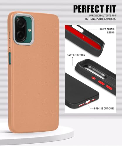 Image of WOW IMAGINE Back Cover for Samsung Galaxy M17e 5G | F70e 5G | M07 | F07 | A07 | A07 5G | Ultra Slim Flexible Non-Slip Grip | Inner Fabric | Metal Camera Ring & Lightweight Soft Mobile Case - Tan Brown