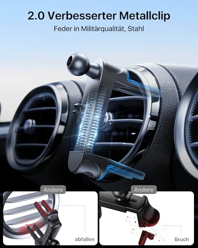 andobil Handyhalterung Auto Runde Lüftung [ 2.0 Entwurf Upgrade für Mercedes ] Handyhalterung Auto [ 2026 Neues Metall-Lüftungsclip ] für Mercedes-Benz A/B/C/E/S,Benz Zubehör Mini Cooper etc 2