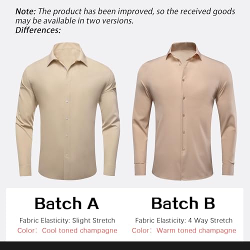 Dubulle Solid Mens Dress Shirt Satin Long Sleeve Business Casual Button Down Shirt with Pocket for Men2