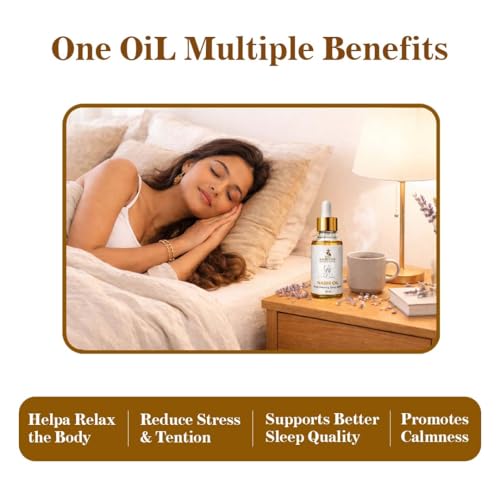 Image of Ved Sanjeevani Sleep-Inducing Stress Relief Nabhi Oil | Ayurvedic Navel Oil for Deep Sleep, Relaxation & Anxiety Relief | Lavender Aromatherapy Oil for Better Sleep Quality | 30 ml