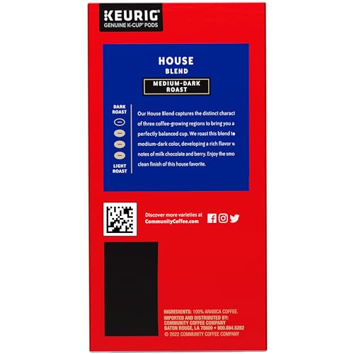 Image of Community Coffee House Blend 24 Count Coffee Pods, Medium Dark Roast, Compatible with Keurig 2.0 K-Cup Brewers, 24 Count (Pack of 1)