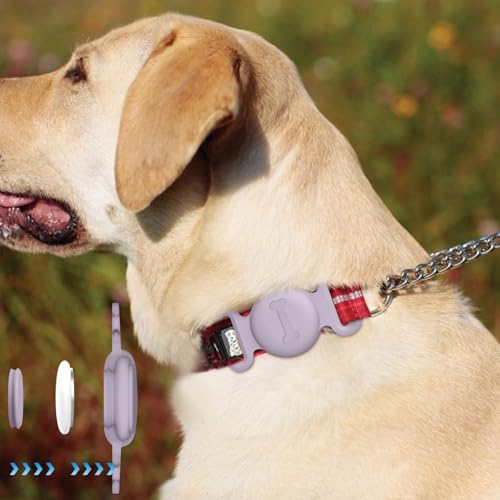 Image of Tobfit Case for Dog Cat Collar, Waterproof Apple Air Tag Protective Holder GPS Tracking Finder for Pet, Silicone Case for Dog Collar Cat Loop Holder Pet Accessories,1 Pack