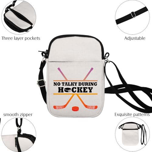 Hockey Crossbody Bag Hockey Gifts Hockey Team Gifts Ice Hockey Player Gifts No Talkie During Hockey Cell Phone Purse Handbag3