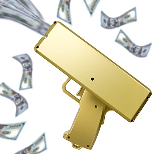 Alagoo Super Money Guns Paper Playing Spary Money Gun Make It Rain Toy Gun, Handheld Cash Gun Fake Bill Dispenser Money Shooter Toy(Metallic Gold) #TOP3
