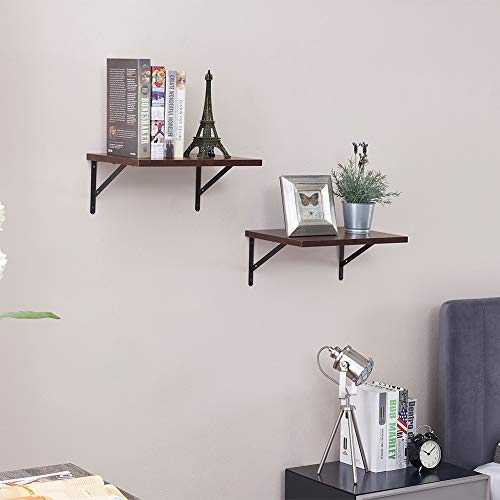 image for Superjare Wall Mounted Floating Shelves, Set of 2, Wide Display Ledges