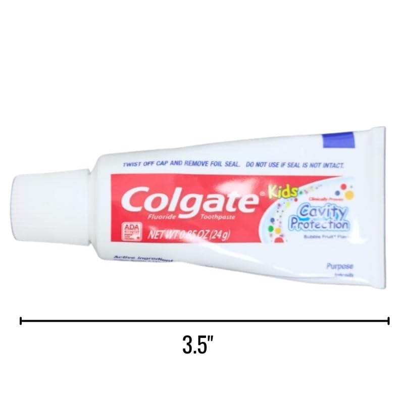Miniatura 2 de Colgate Pasta de dientes con flúor de protección contra la caries para niños, paquete de 6, sabor a fruta burbuja, pasta de dientes para niños, para