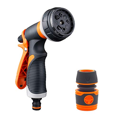 Preisvergleich Produktbild BEAUTYBIGBANG Garten Handbrause, Gartenbrause mit 8 Sprühfunktionen Hochdruck Garten-Spritzpistolen für Bewässerung Rasen, Autowaschen, Haustiereduschen, Bürgersteig Reinigung