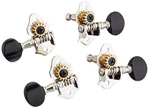 Grover 9NB Sta-Tite Ukulele Tuners, Nickel with Black Buttons (Limited Edition)