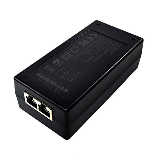 Inyector POE HQRP de 48 V según estándar IEEE 802.3at para punto de acceso TRENDnet TEW-638PAP + adaptador de clavija europea HQRP miniatura 4