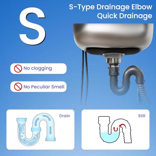 Outdoor Utility Sink, Freestanding Stainless Steel Sink with Hot and Cold Faucet, Portable Single Bowl Hand Wash Basin, for Kitchen, Restaurant, Camping, Cafe, Silver