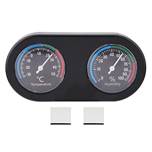 Niady Mini Analog Temperatur- und Feuchtigkeitsmessgerät runde Form Thermometer Hygrometer for Reptil-Behälter Cover