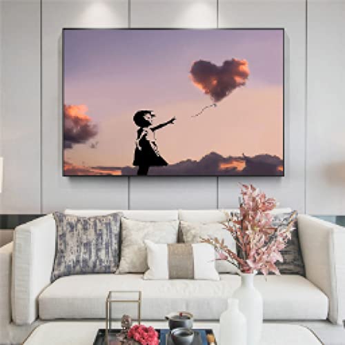 Affiche amour nuage ballon pour un intérieur doux et poétique