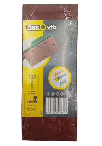 Image of Flexovit 1/3 Sanding Sheets Orbital 93 x 230 Perforated Fine 120g (15)