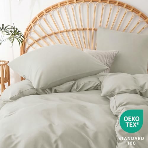 WAVVE Bettwäsche 135x200 4teilig Beige - 80x80 Kissenbezüge, Mikrofaser – Ansicht 4