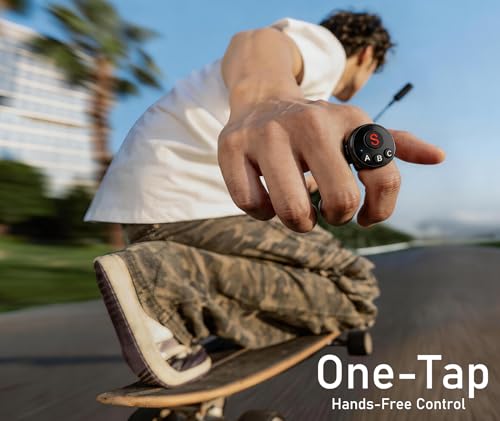 Image of 4-in-1 Wearable Ring Camera Remote, Rechargeable Waterproof Gloves-Friendly Clicker, One-Touch Shutter & Video for Vlog Bike Motorcycle Ski Hike Fishing, Fits Insta360 DJI GoPro iOS Android