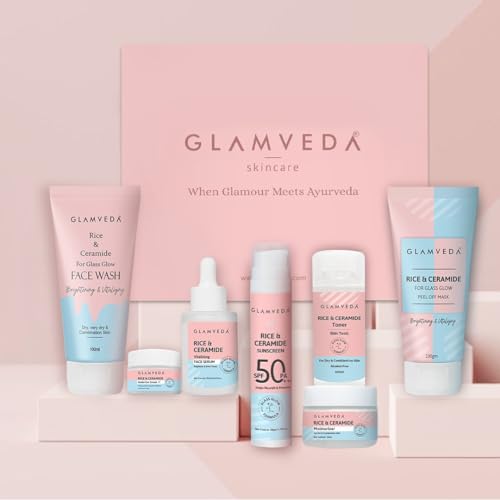 Glamveda Korean Rice & Ceramide 7 Step Weekly Skincare Routine Fo...