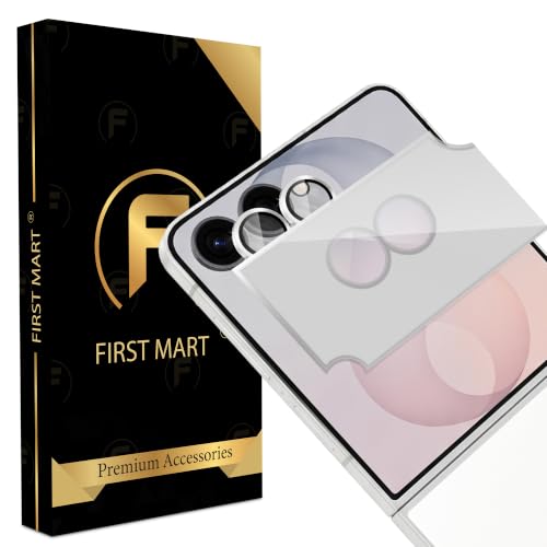 Image of FIRST MART Camera Lens Protector for Samsung Galaxy Z Flip 8 | Silver AR+AF Camera Rings with Auto-Align Frame, 9H Tempered Glass, Scratch Resistant, Case-Friendly | Pack of 1