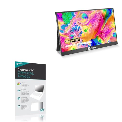 BoxWave Screen Protector Compatible with ARZOPA Portable Monitor A1 Max (17.3 in) - ClearTouch Crystal Privacy (2-Pack), Privacy Screen Protector Flexible Film Clear