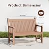 Psilvam 2-Person Outdoor Bench with 700 Lbs Weight Capacity, Poly Lumber Weatherproof Garden Bench Seating for Porch, Balcony and Park, All-Weather Patio Bench Furniture (Teak) #2
