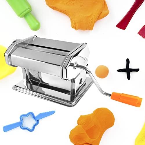 Ikotich Polymer Clay Roller Machine, Clay Roller Machine Clay Press, Polymer Clay Roller, Stainless Steel Handmade Clay Rolling Machine For Diy Craft - 6 Thickness Options #TOP5