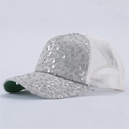 Casquette de baseball femme en mesh et sequins brillants pour l'été