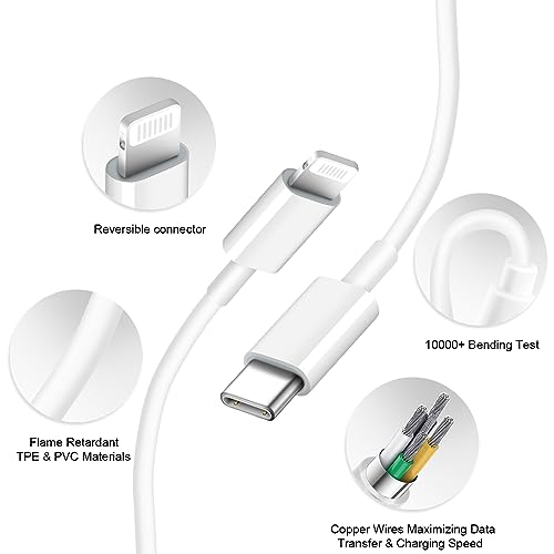 iPhone Charger Fast Charging 20W USB C Wall Charger with 6FT Super Fast Charger Cable Compatible with iPhone14/14 Pro Max/13/13Pro/12/12 Pro/11,iPad - Thumbnail 2