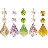 Little Chair 10Pieces Cute Color Crystal Chandelier Pendants Parts Beads Prism Pendant,Suncatcher for Kids Baby Room Windows Hanging Party Wedding Christmas Decoration Gifts (Style 2-Maple Leaf) 38mm