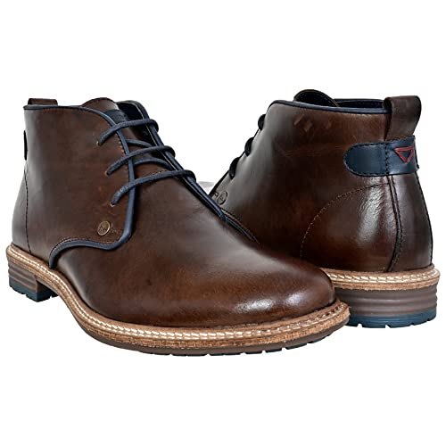 Image of Hx London Men's Original Leather Lace-Up Chukka Boots | Stylish & Durable Formal & Casual Wear Boots