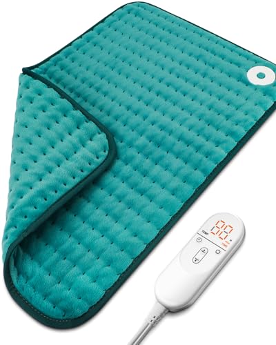Image of Heating Pad for Period Cramps, Mothers Day Gifts & Birthday Gifts for Women Mom Men Dad, Electric Heating Pads for Abdomen /Waist /Shoulder, 16 inch x 24 inch, 6 Heat Settings, 4 Auto-Off, Teal Green