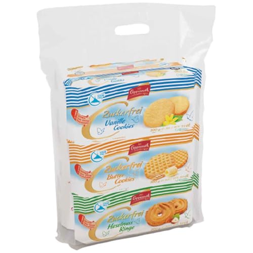 Coppenrath Tragetasche zuckerfreies Feinbäck (6 x 200 g) + Vivil Pfefferminz ohne Zucker 37 g