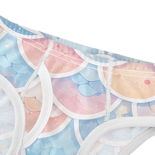 KLL Mermaid Scales Watercolor Fish Little Boys Cotton Briefs Underwear Breathable Children Undies4