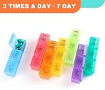 Pill Organizer 3 Times a Day, Portable 7 Days Medicine Organizer, BPA Free Travel Pill Case, Large Compartments Pill Box For Vitamin Capsule Fish Oil