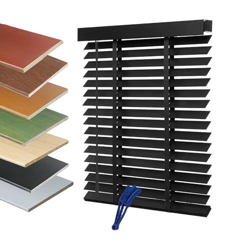 Store Vénitien En Bois Véritable Marron Énitiens Intérieurs Store Occultant, Lamelles 50 Mm Store Fenêtre For Intérieur Et Extérieur Sans Danger Pour...