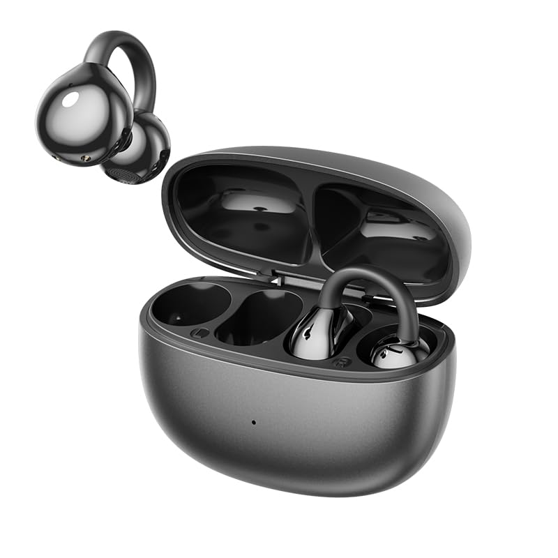 Open-Ear Clip-On Earbuds, C-Shaped Wireless Bluetooth 5.4 Headphones with Charging Case, 30H Playtime, Clear Calls, IPX5 Waterproof Earbuds for Workouts, Running, Travel, iOS and Android-image-21