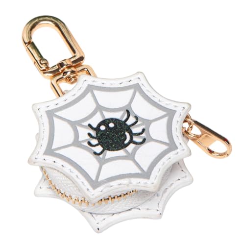 Monedero gótico de calabaza y araña mini llavero con cremallera resistente y diseño unisex