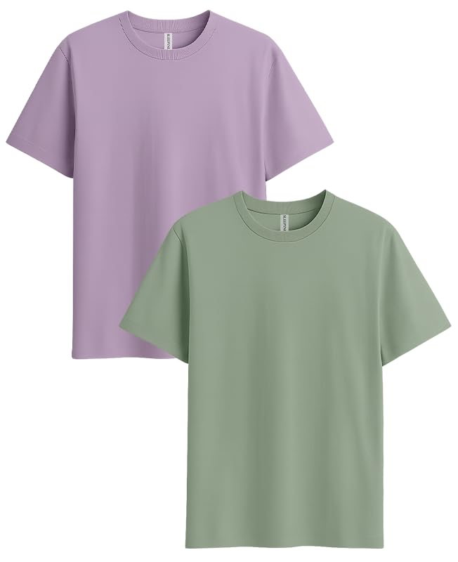 Image of Sleepynuts Women's S to 3XL Premium Half Sleeve Round Neck Plain Combed Cotton Tshirt Pack of 3 Loose Fit T-Shirts Combo