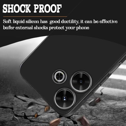 Image of Back Cover for Mi Redmi 13 5G / 4G / Poco M6 Plus 5G | Full Camera Protection | Premium Liquid Silicon Case | Flexible Bumper Case for Mi Redmi 13 5G / 4G / Poco M6 Plus 5G (Black)