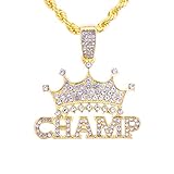 metaltree98 Hip Hop Fashion Iced Rapper King Crown CHAMP Bling Pendant 20