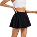 Mini Tennis Skirt Athletic Pleated Workout Golf Crossover Skirts for Women with Pockets Shorts Underneath Flowy Cute Sweat Skort Girls Fashion Trendy Clothes Casual Summer 2024 Dress Outfits Black S