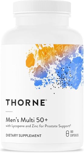 THORNE Mens Multi 50+ - Comprehensive Daily Multi with Vitamins A B6 B12 C D E Zinc & More - Support Heart Brain Prostate Muscle & Immune Health - Third-Party Certified - 180 Servings